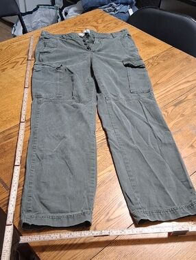 ONE TEASPOON PANTS WOMENS 28 GREEN Preowned  CARGO Used BUTTON FLY